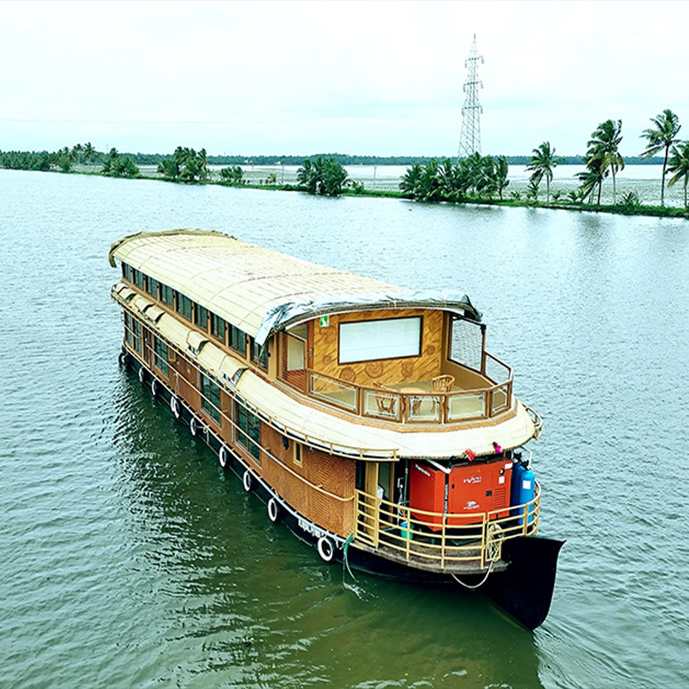 Classic houseboat on Kerala backwaters