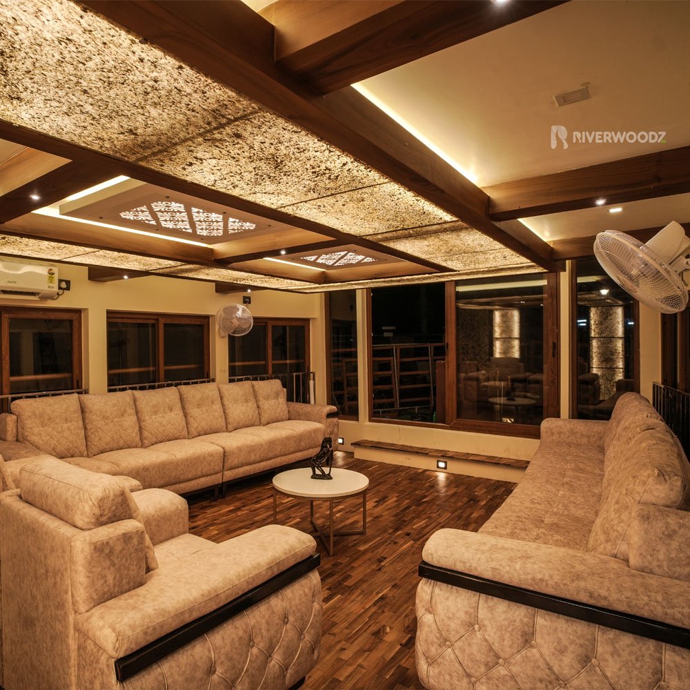 Vintage heritage houseboat interior
